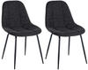 CLP 2er Set Stuhl Tom Kunstleder oder Stoff mit Metallgestell dunkelgrau,...