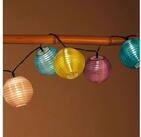 BURI Lichterkette Solar-Lampion-Lichterkette 10 LED Partybeleuchtung Dekolicht