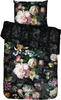 Essenza Satin Wendebettwäsche Fleur festive schwarz 135x200+80x80 cm