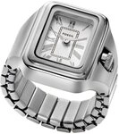 Fossil Quarzuhr RAQUEL WATCH RING ES5344, Quarzuhr, Damenuhr, analog, Edelstahl,