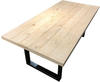 Möbilia Tisch 220x100 cm Platte Fichte/Tanne, Gestell antikschwarz U-Form...