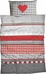 CASATEX Bettw&auml;sche Herz-Karo, Renforc&eacute;, 2 teilig, niedlichem Herz-Karo Design