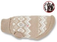 Wolters Hundepullover Norweger Pullover f&uuml;r Mops & Co. taupe/wei&szlig;