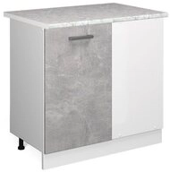 Vicco Eckunterschrank R-Line, Beton/Wei&szlig;, 86 cm, AP Marmor (1-St)