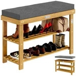 Casaria Schuhbank, CASARIA&reg; Schuhbank mit Sitzfl&auml;che 90x30x48cm 90 cm x 48 cm...