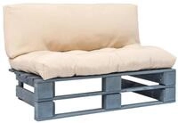 vidaXL Loungesofa Outdoor-Sofa Paletten mit Kissen in Sandfarben Kiefernholz, 1...
