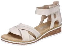 Sandalette RIEKER, Damen, Gr. 36, beige (creme), Nubuklederimitat, Schuhe Sandalette,