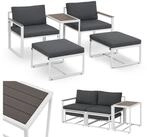 Juskys Gartenlounge-Set Bari, (5-tlg), Gartenm&ouml;bel Sofa, Set 5-teilig, Hocker,...