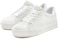 Sneaker LASCANA, Damen, Gr. 36, wei&szlig;, Obermaterial: 100% Lederimitat. Decksohle: