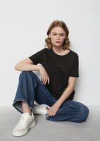 T-Shirt MARC O'POLO DENIM, Damen, Gr. M, schwarz, Single Jersey, Obermaterial: 100%
