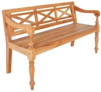 vidaXL Gartenbank vidaXL Batavia-Bank Hellbraun 123 cm Massivholz Mahagoni