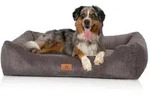 Knuffelwuff Tierbett Hundebett aus Cord Olivia, Schaumstoffflocken braun 75 cm...