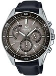 CASIO Quarzuhr Casio Edifice Armbanduhr EFR-552L-5AVUEF Edelstahl/Leder Schwarz