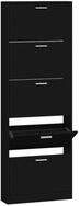 vidaXL Schuhschrank Schuhregal Schwarz 59x17x169 cm Holzwerkstoff