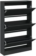 vidaXL Schuhschrank Schuhregal Schwarz 80x21x125,5 cm Holzwerkstoff