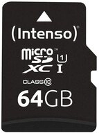 Intenso microSDHC UHS-I Premium + SD-Adapter Speicherkarte (64 GB, 45 MB/s