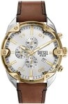 Diesel Chronograph Spiked DZ4665, Armbanduhr, Herrenuhr, Lederarmband, Quarzuhr,