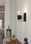 EGLO Wandleuchte BAILRIGG Wandlampe, Stahl und Holz, Wohnzimmerlampe, Flurlampe,