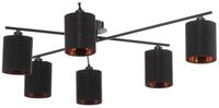 Lindby Deckenleuchten Pellinora, Metall, Schwarz IP20, 6 x 40 W