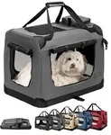 lionto Tiertransportbox stabil aus Textil, f&uuml;r Hunde und Katzen bis 12 kg, 60x42x44