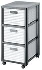 ROTHO Aufbewahrungsbox Country Rollcontainer mit 3 Schubladen in Rattan-Optik