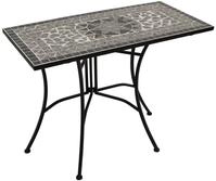 DEGAMO Gartentisch SIENA (1-St), Wandtisch rechteckig 45x90cm, Eisen schwarz, Platte