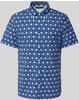 Tommy Hilfiger Kurzarmhemd MINI PALM PRINT SF SHIRT mit zweifarbigen Print blau