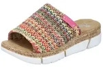 Rieker Pantolette, Keilabsatz, Sommerschuh, Schlappen im Sommerlook bunt 36 EU