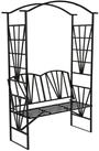 tectake Rosenbogen Rankgitter mit Sitzbank 210 cm, aus Stahl