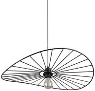 Reality Leuchten Pendelleuchte CHAPEAU, 1-flammig, Schwarz matt, Metall, H 150 cm,