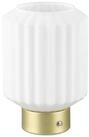 Reality Leuchten LED Tischleuchte LORD, H 19 cm, Messingfarben, Wei&szlig;, Glas,...