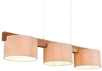 meineWunschleuchte Pendelleuchte mit Holz-Balken & Stoff, Breite 100cm, ohne