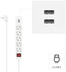 Hama Steckdosenleiste 7-fach (Ein- / Ausschalter, USB-Anschl&uuml;sse,