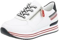 Plateausneaker REMONTE, Damen, Gr. 42, bunt (wei&szlig;, dunkelblau), Leder, Schuhe