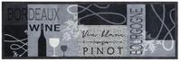 vidaXL Teppich, K&uuml;chenteppich Waschbar Wein Grau 60x180 cm Samt
