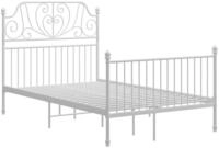 vidaXL Bettgestell, Bettrahmen Wei&szlig; Metall 120x200 cm