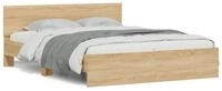 vidaXL Bettgestell, Bettrahmen mit Kopfteil Sonoma-Eiche 140x190 cm