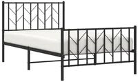 vidaXL Bett Bettgestell mit Kopf- und Fu&szlig;teil Metall Schwarz 100x190 cm