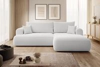 Selsey Ecksofa OVO, Schlaffunktion 142x210 cm, Bettkasten, Boucle-Bezug