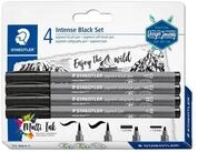 STAEDTLER Faserstift Intense Black, 4er-Set
