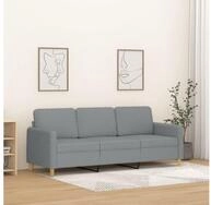 vidaXL Sofa vidaXL 3-Sitzer-Sofa Hellgrau 180 cm Stoff