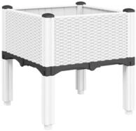 vidaXL Blumentopf Pflanzkasten mit Beinen Wei&szlig; 40x40x42 cm PP (1 St)