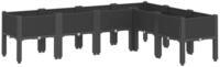 vidaXL Blumentopf Pflanzkasten mit Beinen Schwarz 160x120x42 cm PP (1 St)
