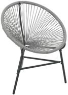 vidaXL Gartenstuhl, Garten-Mondstuhl Poly-Rattan Grau