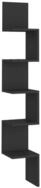 vidaXL Wandregal, Wand-Eckregal Schwarz 20x20x127,5 cm Holzwerkstoff