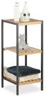relaxdays Standregal Quadratisches Regal Bambus und Stahl, 3
