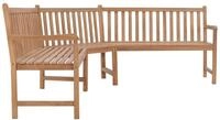 vidaXL Gartenbank, Garten-Eckbank 185x185x90 cm Massivholz Teak