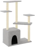 vidaXL Kratzbaum, Katzenbaum mit Sisal-Kratzs&auml;ulen Hellgrau 107,5 cm