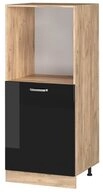 Vicco Herdumbauschrank R-Line, Schwarz Hochglanz/Goldkraft Eiche, 60 cm (1-St)