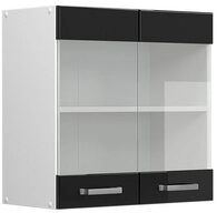 Vicco Glash&auml;ngeschrank R-Line, Schwarz Hochglanz/Wei&szlig;, 60 cm (1-St)